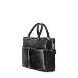 Czarna, skórzana Torba biznesowa na laptopa i dokumenty