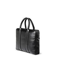 Czarna, skórzana Torba biznesowa na laptopa i dokumenty